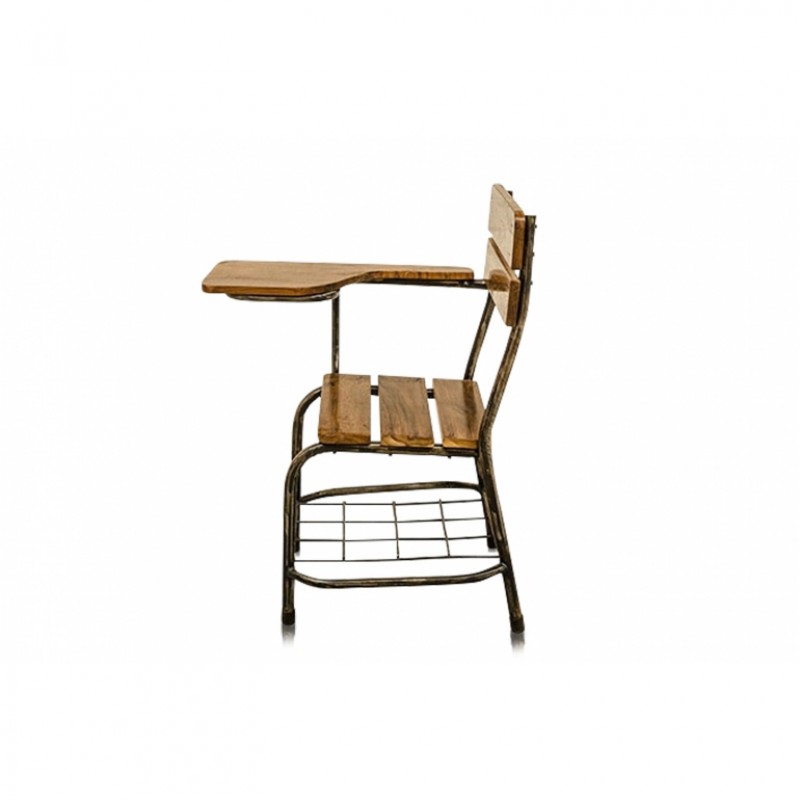 OLD STUDENT CHAIR IRON TEAK - CHAIRS, STOOLS